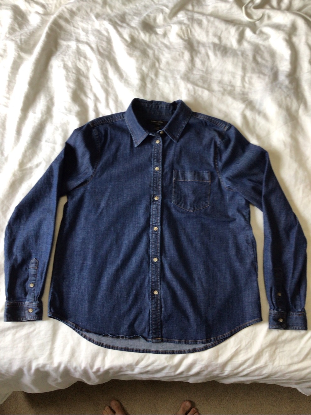 Banana Republic Dark Blue Chambray Button-Down Shirt